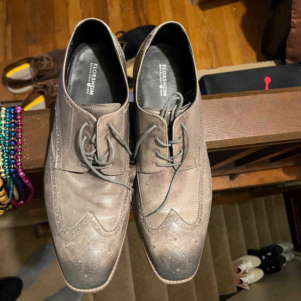 Florsheim Brown Oxford Dress Shoes with Brogue Detailing Sz 15